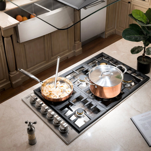 ZLINE 30" Dropin Cooktop with 4 Gas Brass Burners in Stainless Steel, RC-BR-30 ZLINE
