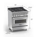 ZLINE 30" Dual Fuel Range in DuraSnow® Stainless with Blue Gloss Door, RAS-BG-30 ZLINE Dreamwood Living