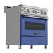 ZLINE 30" Dual Fuel Range in DuraSnow® Stainless with Blue Matte Door, RAS-BM-30 ZLINE Dreamwood Living