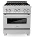ZLINE 30" Dual Fuel Range in DuraSnow® Stainless with Brass Burners, RAS-SN-BR-30 ZLINE Dreamwood Living