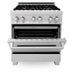 ZLINE 30" Dual Fuel Range in DuraSnow® Stainless with Brass Burners, RAS-SN-BR-30 ZLINE Dreamwood Living