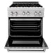 ZLINE 30" Dual Fuel Range in DuraSnow® Stainless with Brass Burners, RAS-SN-BR-30 ZLINE Dreamwood Living