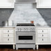 ZLINE 30" Dual Fuel Range in DuraSnow® Stainless with Brass Burners, RAS-SN-BR-30 ZLINE Dreamwood Living