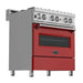 ZLINE 30" Dual Fuel Range in DuraSnow® Stainless with Red Matte Door, RAS-RM-30 ZLINE Dreamwood Living