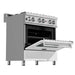 ZLINE 30" Dual Fuel Range in DuraSnow® Stainless with White Matte Door, RAS-WM-30 ZLINE