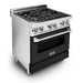 ZLINE 30" Dual Fuel Range in Stainless Steel with Black Matte Door, RA-BLM-30 ZLINE