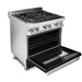 ZLINE 30" Dual Fuel Range in Stainless Steel with Black Matte Door, RA-BLM-30 ZLINE