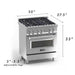ZLINE 30" Dual Fuel Range in Stainless Steel with Black Matte Door, RA-BLM-30 ZLINE