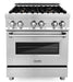 ZLINE 30" Dual Fuel Range in Stainless Steel with Brass Burners, RA-BR-30 ZLINE