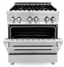 ZLINE 30" Dual Fuel Range in Stainless Steel with Brass Burners, RA-BR-30 ZLINE