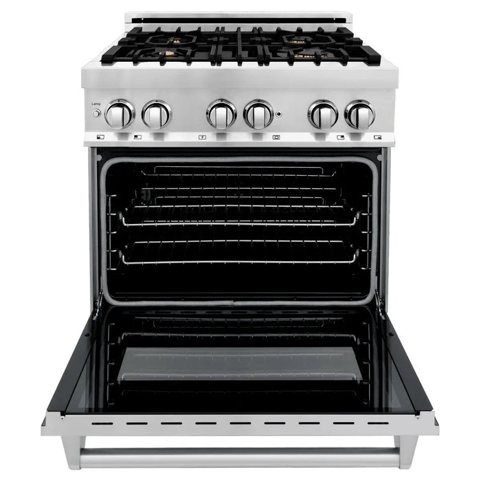 ZLINE 30" Dual Fuel Range in Stainless Steel with Brass Burners, RA-BR-30 ZLINE