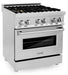 ZLINE 30" Dual Fuel Range in Stainless Steel with Brass Burners, RA-BR-30 ZLINE