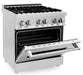 ZLINE 30" Dual Fuel Range in Stainless Steel with Brass Burners, RA-BR-30 ZLINE