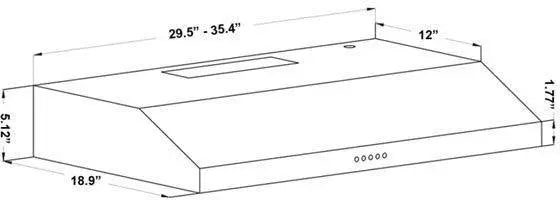 ZLINE 30" Ducted Under Cabinet Range Hood in Stainless Steel with Hardwired Power, 617-30 ZLINE