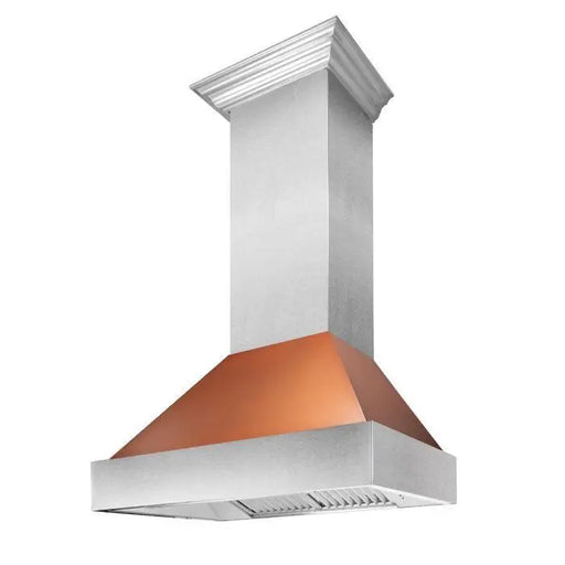 ZLINE 30" Ducted Wall Mount Range Hood in DuraSnow® Stainless Steel with Copper Shell, 8654C-30 ZLINE Dreamwood Living