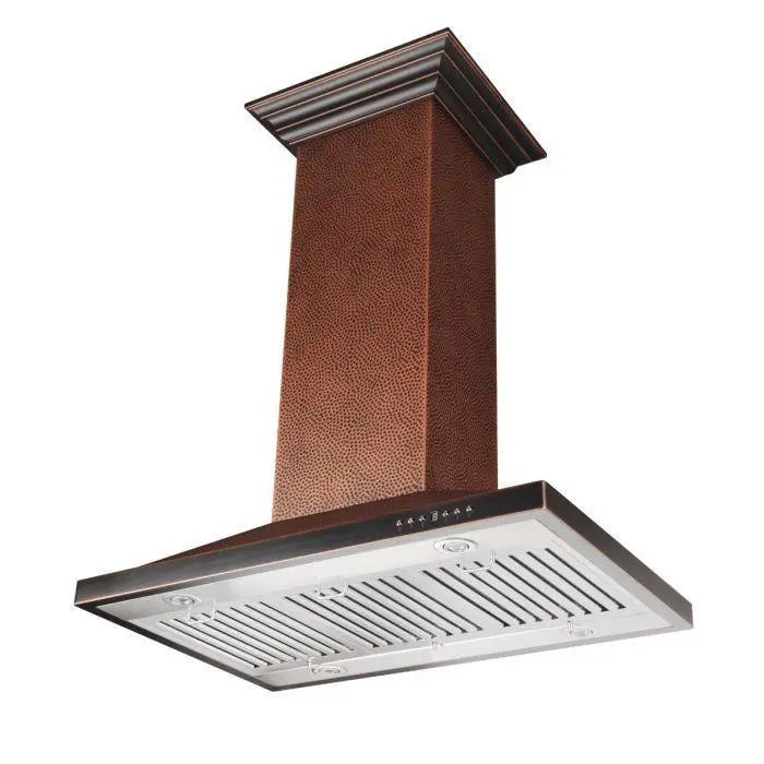 ZLINE 30" Island Range Hood in Hand Hammered Copper, 8GL2Hi-30 ZLINE
