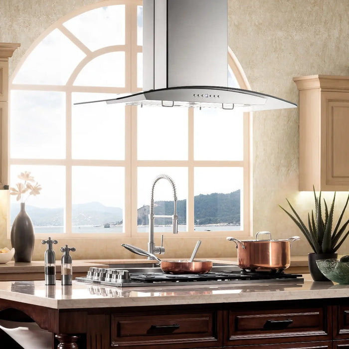 ZLINE 30" Island Range Hood in Stainless Steel & Glass, GL14i-30 ZLINE