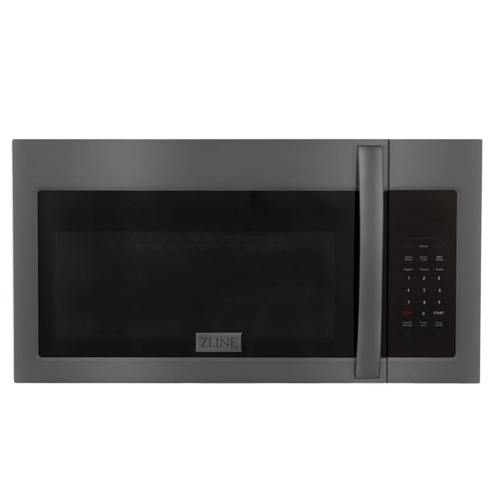 ZLINE 30" Over the Range Convection Microwave Oven in Black Stainless Steel with Modern Handle and Sensor Cooking, MWO-OTR-30-BS ZLINE