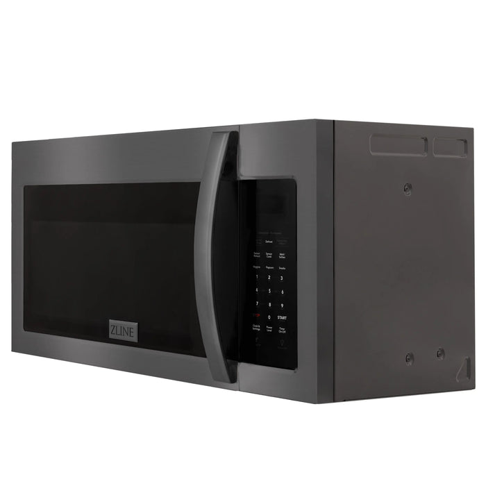 ZLINE 30" Over the Range Convection Microwave Oven in Black Stainless Steel with Modern Handle and Sensor Cooking, MWO-OTR-30-BS ZLINE