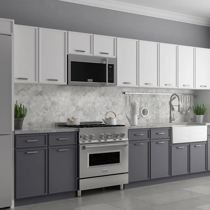 ZLINE 30" Over the Range Convection Microwave Oven in Stainless Steel with Traditional Handle and Sensor Cooking, MWO-OTR-H-30 ZLINE