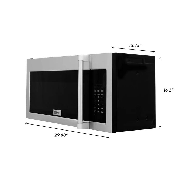 ZLINE 30" Over the Range Convection Microwave Oven in Stainless Steel with Traditional Handle and Sensor Cooking, MWO-OTR-H-30 ZLINE