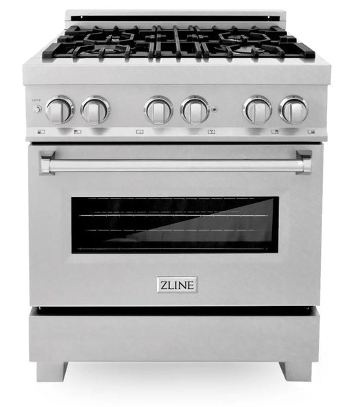 ZLINE 30" Professional Dual Fuel Range in DuraSnow® Stainless Steel, RAS-SN-30 ZLINE