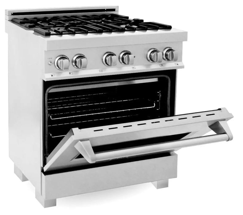 ZLINE 30" Professional Dual Fuel Range in DuraSnow® Stainless Steel, RAS-SN-30 ZLINE