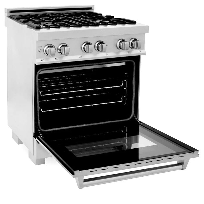 ZLINE 30" Professional Dual Fuel Range in DuraSnow® Stainless Steel, RAS-SN-30 ZLINE