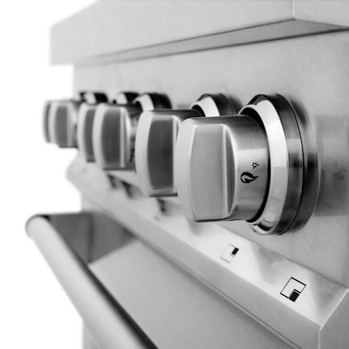 ZLINE 30" Professional Dual Fuel Range in DuraSnow® Stainless Steel, RAS-SN-30 ZLINE