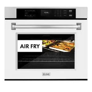 ZLINE 30" Professional True Convection Single Wall Oven with Air Fry and Self Clean in Stainless Steel with White Matte Door, WAS-WM-30 ZLINE Dreamwood Living