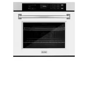 ZLINE 30" Professional True Convection Single Wall Oven with Air Fry and Self Clean in Stainless Steel with White Matte Door, WAS-WM-30 ZLINE Dreamwood Living