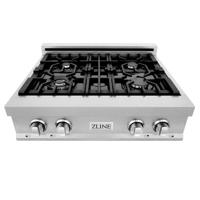 ZLINE 30" Rangetop in DuraSnow® Stainless Steel with 4 Gas Brass Burners And Griddle, RTS-GR-30 ZLINE Dreamwood Living