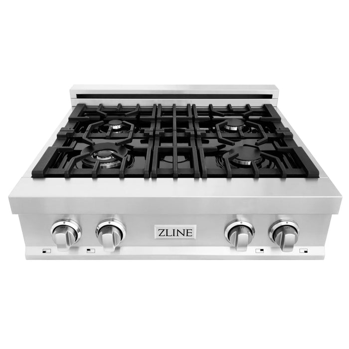 ZLINE 30" Rangetop in Stainless Steel with 4 Gas Burners and Griddle, RT-GR-30 ZLINE Dreamwood Living