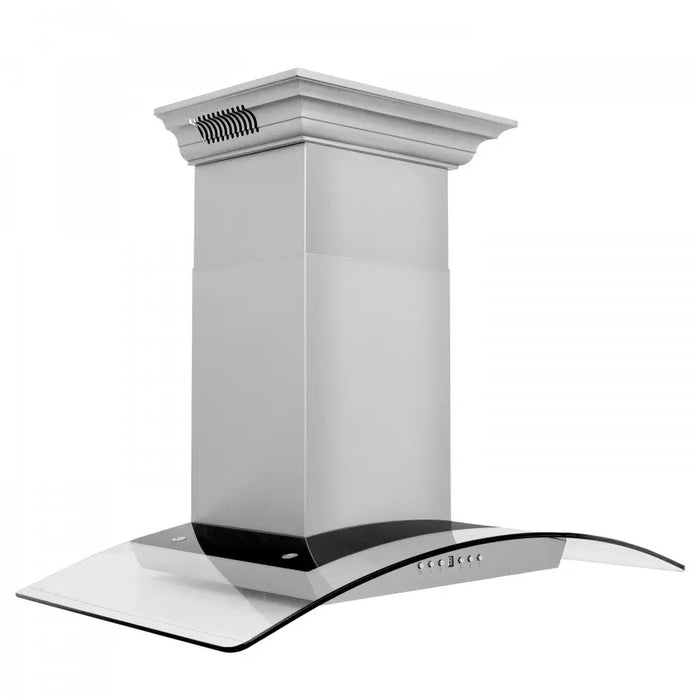 ZLINE 30" Vented Wall Mount Range Hood in Stainless Steel & Glass with Built-in CrownSound® Bluetooth Speakers, KZCRN-BT-30 ZLINE Dreamwood Living