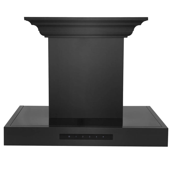 ZLINE 30" Wall Mount Range Hood in Black Stainless Steel with BlueTooth Crown Molding, BSKENCRN-BT-30 ZLINE Dreamwood Living