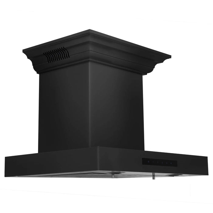 ZLINE 30" Wall Mount Range Hood in Black Stainless Steel with BlueTooth Crown Molding, BSKENCRN-BT-30 ZLINE Dreamwood Living