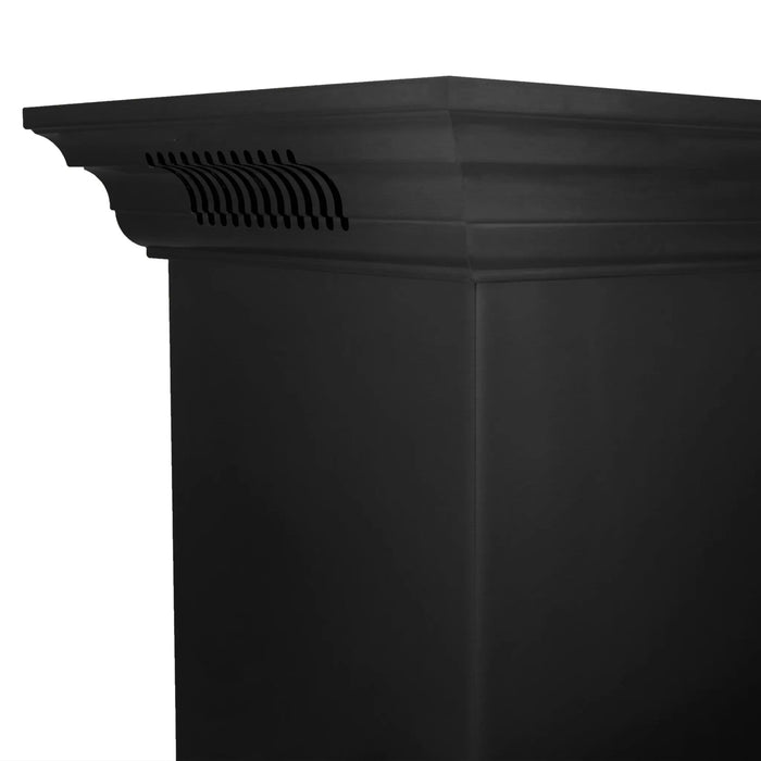 ZLINE 30" Wall Mount Range Hood in Black Stainless Steel with BlueTooth Crown Molding, BSKENCRN-BT-30 ZLINE Dreamwood Living