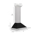 ZLINE 30" Wall Mount Range Hood in DuraSnow® Stainless Steel with Black Matte Shell and Stainless Steel Handle, KB4SNX-BLM-30 ZLINE Dreamwood Living