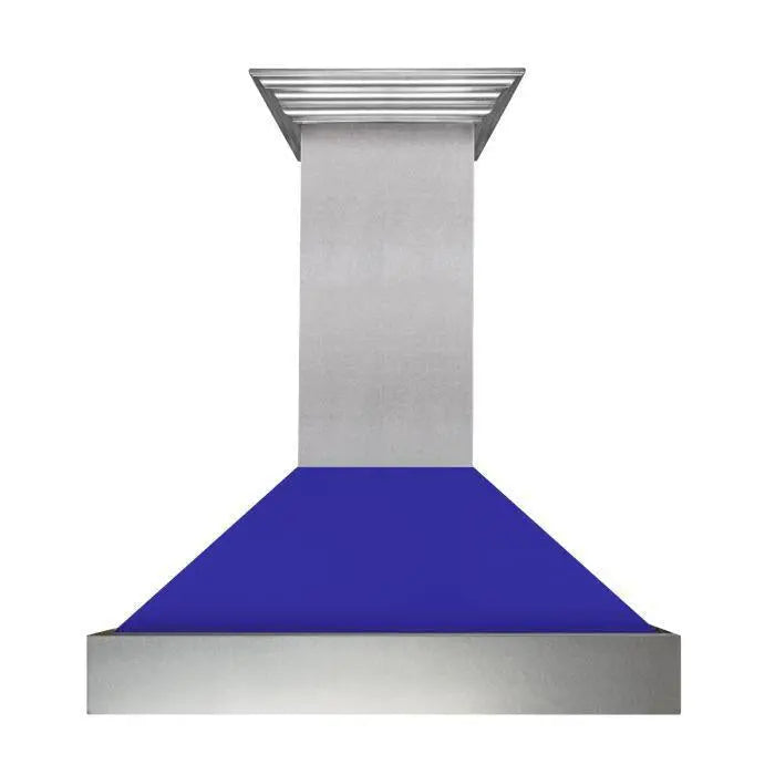 ZLINE 30" Wall Mount Range Hood in DuraSnow® Stainless Steel with Blue Matte Shell, 8654BM-30 ZLINE Dreamwood Living