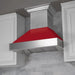ZLINE 30" Wall Mount Range Hood in DuraSnow® Stainless Steel with Red Gloss Shell, 8654RG-30 ZLINE