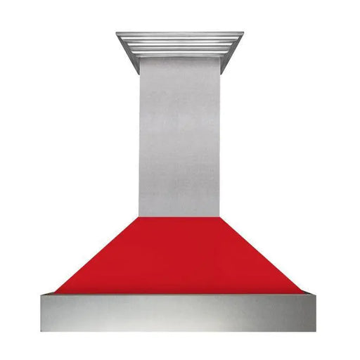 ZLINE 30" Wall Mount Range Hood in DuraSnow® Stainless Steel with Red Matte Shell, 8654RM-30 ZLINE Dreamwood Living