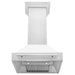ZLINE 30" Wall Mount Range Hood in DuraSnow® Stainless Steel with White Matte Shell & Stainless Steel Handle, 8654SNX-WM-30 ZLINE Dreamwood Living