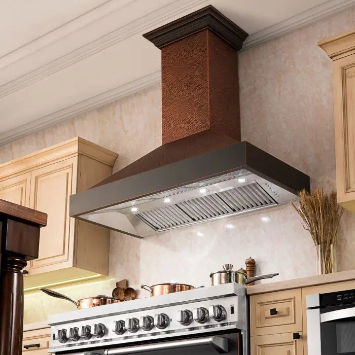 ZLINE 30" Wall Mount Range Hood in Hand-Hammered Copper Finish, 655-HBXXX-30 ZLINE