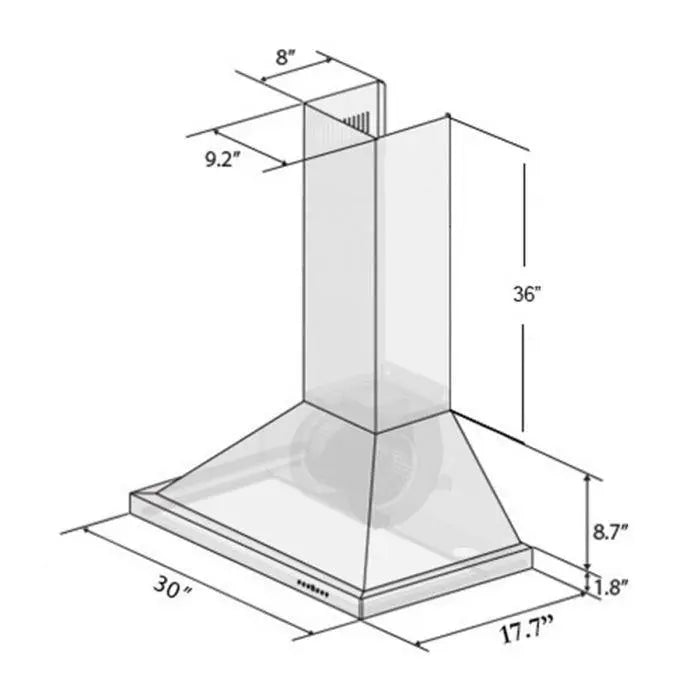 ZLINE 30" Wall Mount Range Hood  in Oil-Rubbed Bronze with Copper Accent, KB2-BCXXX-30 ZLINE