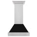 ZLINE 30" Wall Mount Range Hood in Stainless Steel with Black Matte Shell and Stainless Steel Handle, 8654STX-BLM-30 ZLINE Dreamwood Living