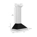 ZLINE 30" Wall Mount Range Hood in Stainless Steel with Black Matte Shell and Stainless Steel Handle, KB4STX-BLM-30 ZLINE Dreamwood Living