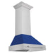 ZLINE 30" Wall Mount Range Hood in Stainless Steel with Blue Matte Shell and Stainless Steel Handle, 8654STX-BM-30 ZLINE Dreamwood Living
