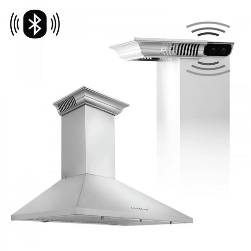 ZLINE 30" Wall Mount Range Hood in Stainless Steel with Built-in CrownSound® Bluetooth Speakers, KL2CRN-BT-30 ZLINE Dreamwood Living