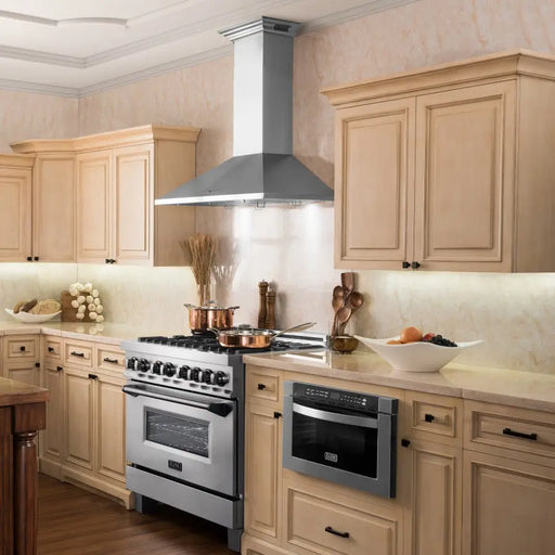 ZLINE 30" Wall Mount Range Hood in Stainless Steel with Built-in CrownSound® Bluetooth Speakers, KL2CRN-BT-30 ZLINE Dreamwood Living