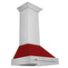 ZLINE 30" Wall Mount Range Hood in Stainless Steel with Red Gloss Shell and Stainless Steel Handle, 8654STX-RG-30 ZLINE Dreamwood Living